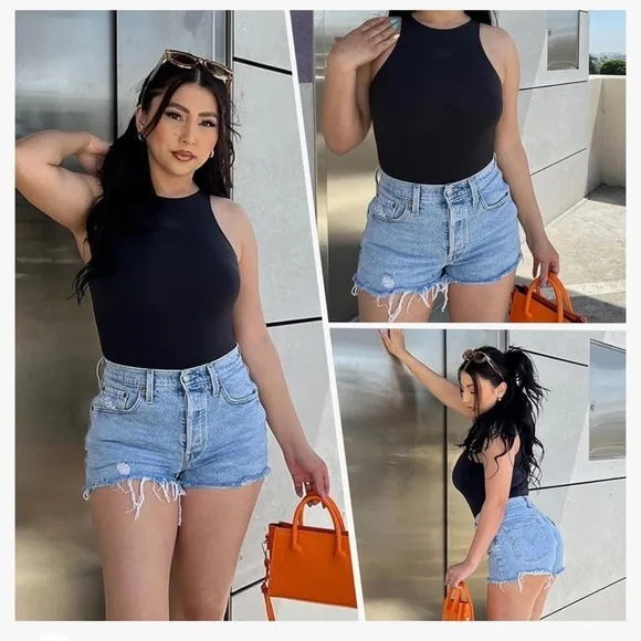 Sleeveless High Neck Racer Back Tank Tops Second-skin Body Suit - Picture 5 of 9